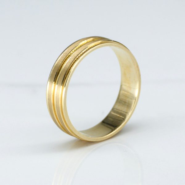 Double Beveled Yellow Gold Band | SZ 9.75 | Discount