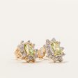 Peridot & Diamond Stud Earrings | 0.40ctw, 0.10ctw | Cheap