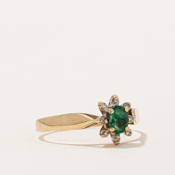 Emerald & Diamond Ring | 0.25ct, 0.03ctw | SZ 8.75 | For Cheap