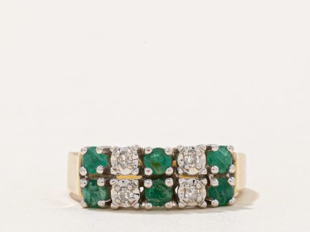 Emerald & Diamond Ring | 0.10ctw, 0.04ctw | SZ 4 | Sale