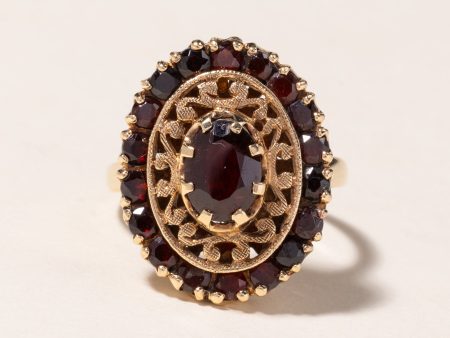 10K Yellow Gold Garnet Ring | 1.62ctw | SZ 6.75 on Sale