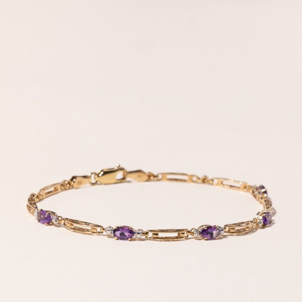 10K Yellow Gold Amethyst Bracelet | 0.90ctw | 6.75  | Online now