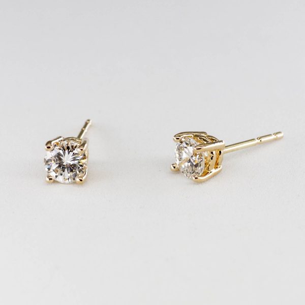 100 Ways  Classic Solitaire Diamond Stud Earrings | Yellow Gold | 0.57ctw- 0.61ctw | Discount