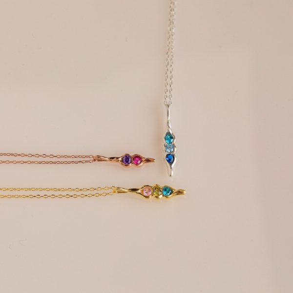 Vertical Pod Birthstone Necklace Hot on Sale