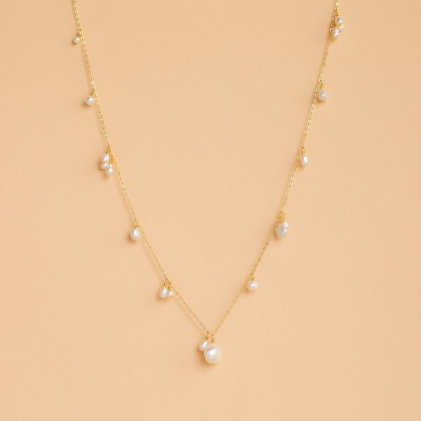 Baroque Pearl Station Necklace Sale