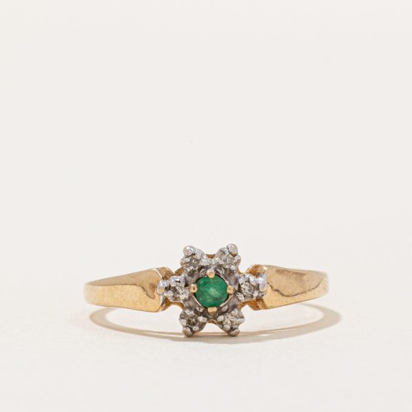 Emerald & Diamond Ring | 0.05ct, 0.03ctw | SZ 6.75 | Supply