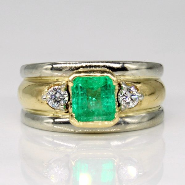 Ragnar  Emerald & Diamond Ring | 1.07ct, 0.16ctw | SZ 7.25 | on Sale