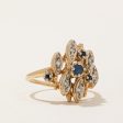 Sapphire & Diamond Abstract Cocktail Ring | 0.13ctw, 0.03ctw | SZ 5 | Online