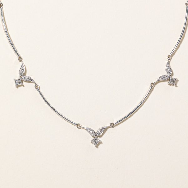 Princess Cut Diamond Necklace | 0.47ctw | 18  | Cheap