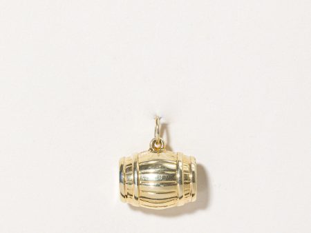 14k Yellow Gold Barrel Charm on Sale