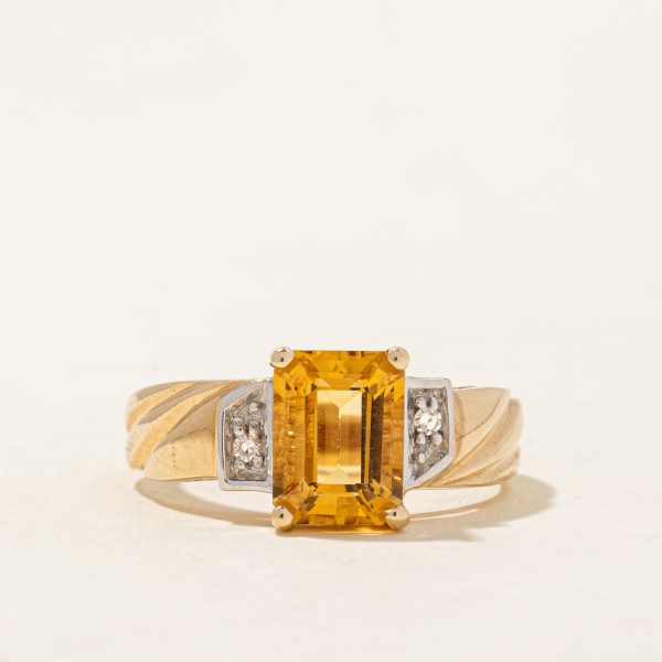 Mandarin Citrine & Diamond Ring | 1.70ct, 0.02ctw | SZ 6 | Cheap