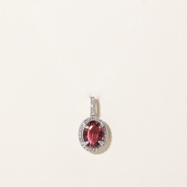 Pink Tourmaline & Diamond Pendant | 1.80ct, 0.14ctw | Online