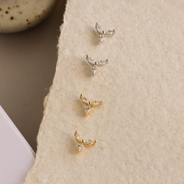 Trio Floral Marquise Studs Discount