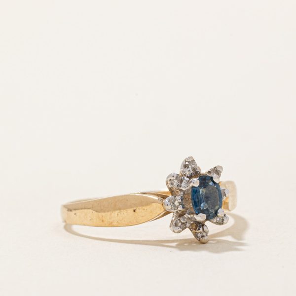 Sapphire & Diamond Halo Ring | 0.20ct, 0.04ctw | SZ 5.5 | on Sale