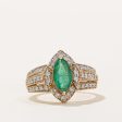 Emerald & Diamond Cocktail Ring | 0.65ct, 0.21ctw | SZ 7 | Online now