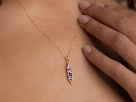 Vertical Pod Birthstone Necklace Hot on Sale