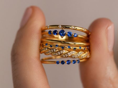 Sapphire Stacking Ring Set For Cheap