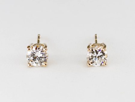 100 Ways  Classic Solitaire Diamond Stud Earrings | Yellow Gold | 0.57ctw- 0.61ctw | Discount