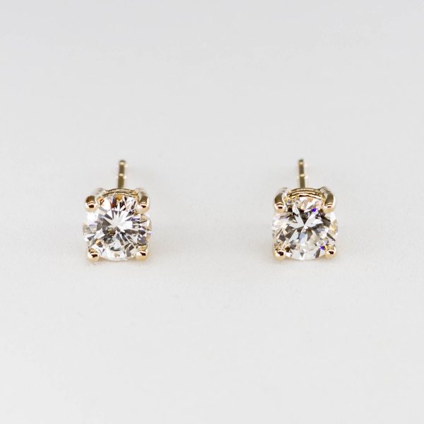 100 Ways  Classic Solitaire Diamond Stud Earrings | Yellow Gold | 0.57ctw- 0.61ctw | Discount