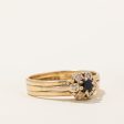 Sapphire & Diamond Halo Ring | 0.15ct, 0.04ctw | SZ 7.75 | Fashion