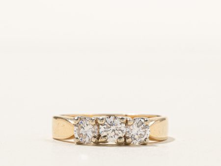 Three Stone Diamond Ring | 0.80ctw | SZ 6.5 | on Sale