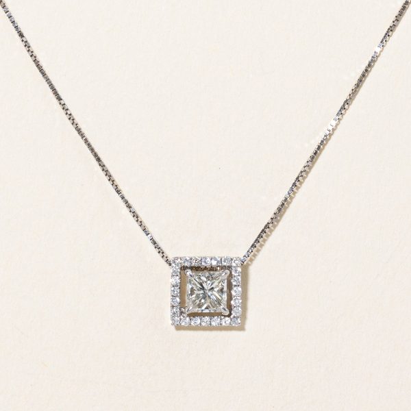 Princess Cut Diamond Pendant & Necklace | 0.64ctw | 16  | For Cheap