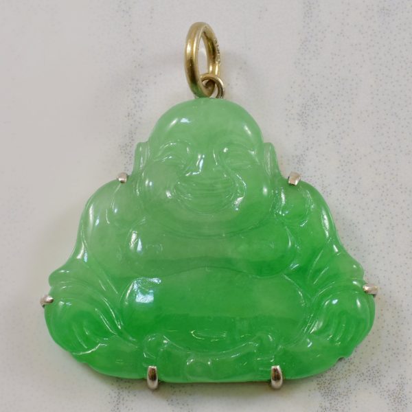 Jadeite Carved Buddha 18k Pendant | 23.00ct | Cheap