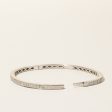 18K White Gold Diamond Oval Shaped Bangle Bracelet | 1.55ctw | 7  on Sale