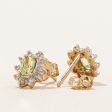 Peridot & Diamond Stud Earrings | 0.40ctw, 0.10ctw | Cheap