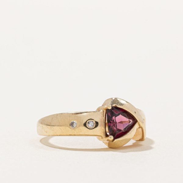 Garnet & Diamond Cocktail Ring | 0.85ct, 0.03ctw | SZ 7 | Discount