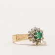 Emerald & Diamond Halo Ring | 0.20ct, 0.12ctw | SZ 6.75 | Supply