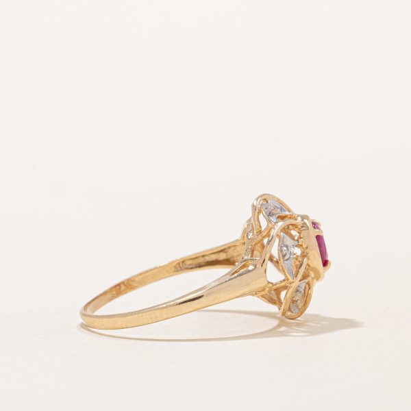 Ruby & Diamond Cocktail Ring | 0.40ct, 0.03ctw | SZ 8.75 | Supply