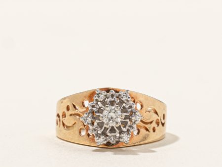 Filigree Diamond Cluster Ring | 0.22ctw | SZ 6.5 | Sale