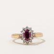 Ruby & Diamond Halo Ring | 0.50ct, 0.10ctw | SZ 6 | Sale