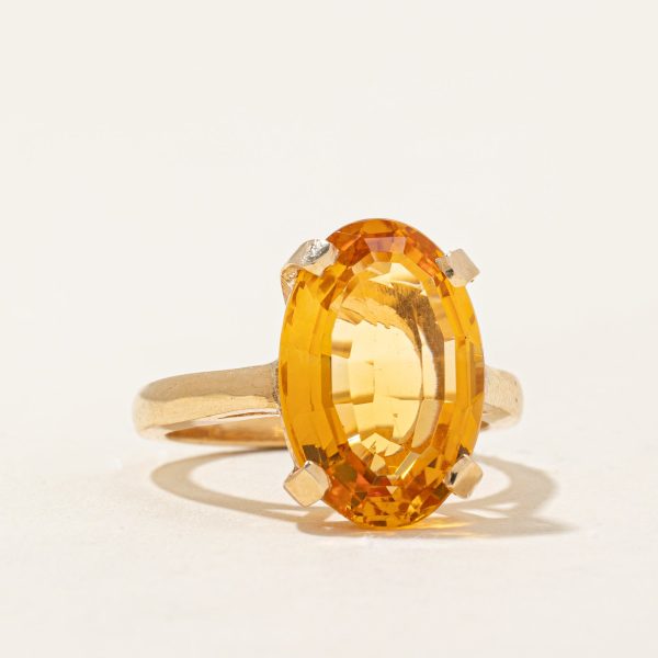 Mandarin Citrine Cocktail Ring | 5.25ct | SZ 5.75 | Supply