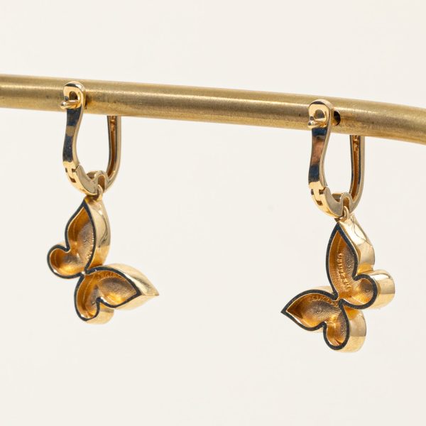 18k Yellow Gold Butterfly Earrings Cheap