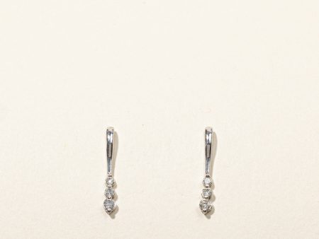 Three Stone Diamond Hanging Earrings | 0.20ctw | Online now