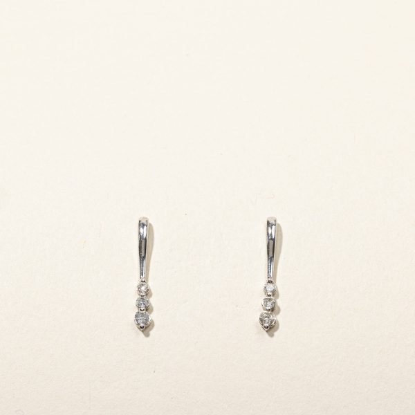 Three Stone Diamond Hanging Earrings | 0.20ctw | Online now