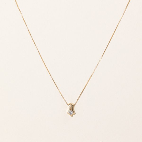 Princess Cut Diamond Pendant Necklace | 0.19ct | 18  | Sale