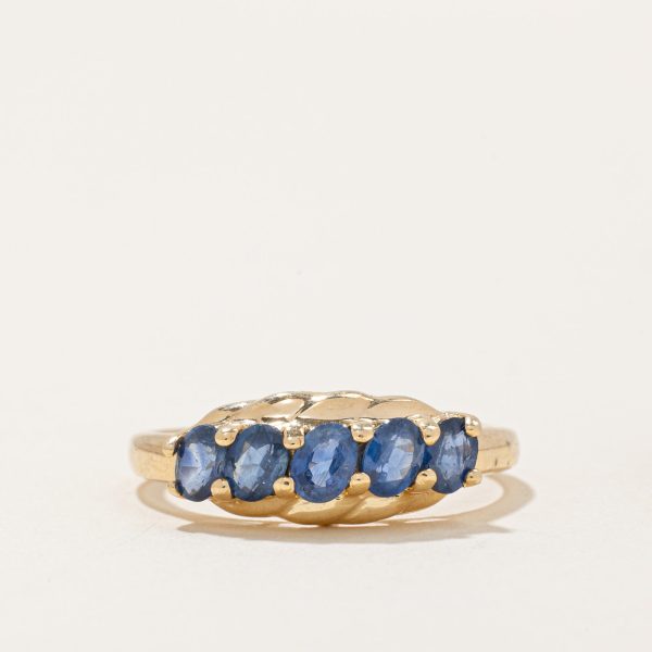 Five Stone Sapphire Cocktail Ring | 1.00ctw | SZ 7.75 | Online now