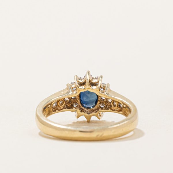 Sapphire & Diamond Halo Ring | 0.48ct, 0.21ctw | SZ 4.5 | Online