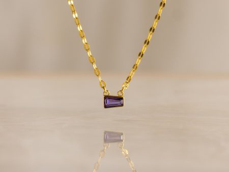 Tapered Baguette Birthstone Necklace Supply