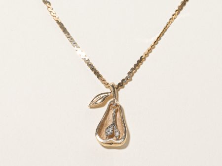 Gold Pear Pendant & Necklace | 0.05ctw | 16  | Online now