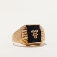 Onyx  V  Signet Ring | 1.00ct | SZ 6.5 | Online Sale