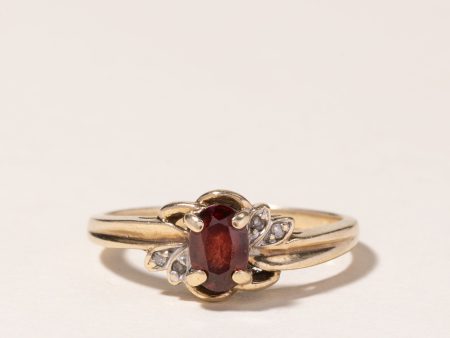 10K Yellow Gold Garnet & Diamond Ring | 0.52ct, 0.01ctw | SZ 6 | Hot on Sale