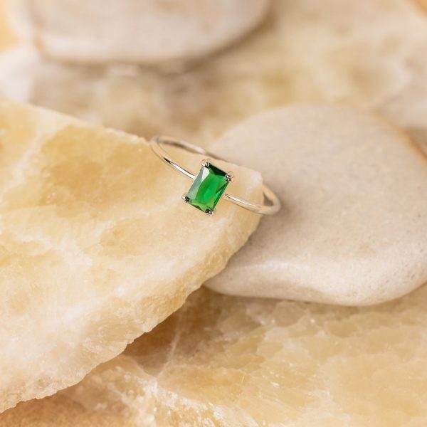 Harley Emerald Ring - Silver Online now