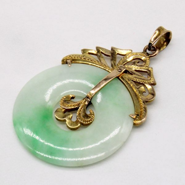 Jadeite 10k Bi-Disc Pendant | 13.50ct | For Sale