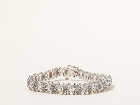 Cluster Diamond White Gold Bracelet | 1.61ctw | 7 | Online Sale