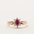 Ruby & Diamond Halo Ring | 0.54ct, 0.08ctw | SZ 6 | Fashion