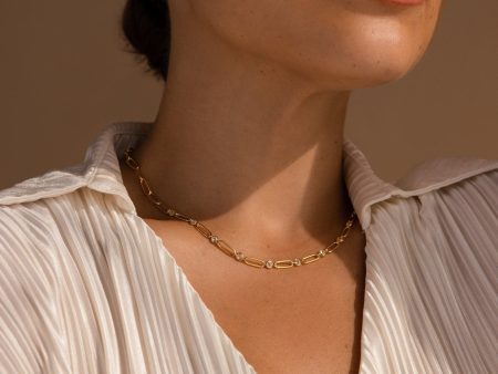 Diamond Paperclip Necklace For Cheap